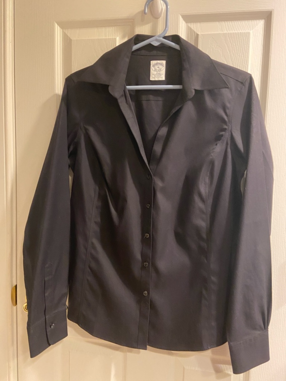 Brooks Brothers Non Iron Cotton Black Fitted Button Shirt Size 8 EUC